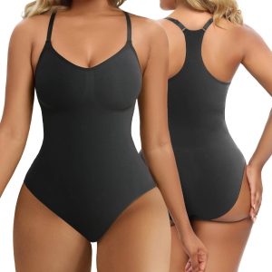 SHAPERX Bodysuits for Womens Tummy Control Brief Racerback